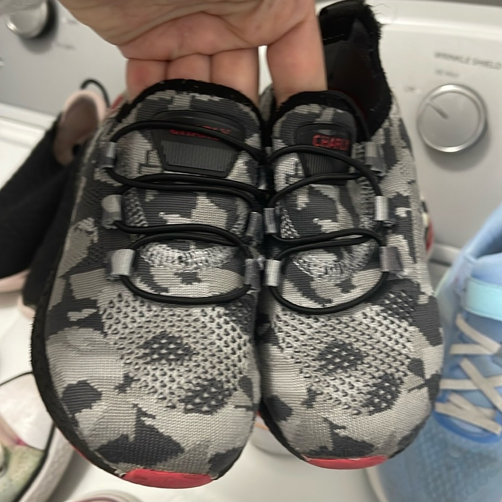 Gray camo sneakers